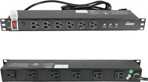 Tecmojo 1U Rackmount Network-Grade PDU Surge Protector Power Strip, 12 Outlets (6 Front, 6 Rear Wide Spaced) 12A 6ft Cord with 5-15P Lug - Black, UL Certified Tecmojo 1U Rackmount Network-Grade PDU Surge Protector Power Strip, 12 Outlets (6 Front, 6 Rear Wide Spaced) 12A 6ft Cord with 5-15P Lug - Black, UL Certified