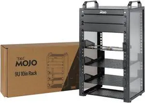 Tecmojo 9U Network Rack, 10 inch Mini Server Rack with 2 Side Translucent Panels & 2 Top Handles, 7.87 inch Deep, for 10 inch IT Equipment & A/V Devices, Black Tecmojo 9U Network Rack, 10 inch Mini Server Rack with 2 Side Translucent Panels & 2 Top Handles, 7.87 inch Deep, for 10 inch IT Equipment & A/V Devices, Black