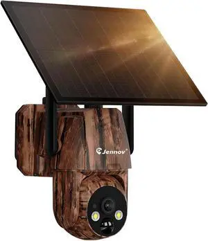 Jennov 4G LTE Cellular Trail Camera with Solar Panel, 2K Outdoor Solar Game Camera, No WiFi Needed, Color Night Vision, 360° PTZ View, Motion Detection, IP65 Waterproof for Wildlife Jennov 4G LTE Cellular Trail Camera with Solar Panel, 2K Outdoor Solar Game Camera, No WiFi Needed, Color Night Vision, 360° PTZ View, Motion Detection, IP65 Waterproof for Wildlife