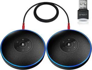 EMEET Bluetooth Speakerphone - Daisy Chain/Use Alone up to 16 attendees, M220 Professional Wireless Speakerphone 360°Voice Pick-up 8 AI Noise Cancellation Mics Skype Speakerphone for Conference Calls EMEET Bluetooth Speakerphone - Daisy Chain/Use Alone up to 16 attendees, M220 Professional Wireless Speakerphone 360°Voice Pick-up 8 AI Noise Cancellation Mics Skype Speakerphone for Conference Calls