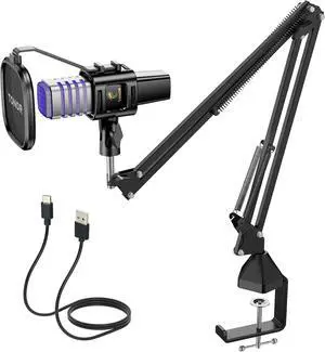 TONOR USB Gaming Microphone, RGB Streaming Microfono Set, PC Podcast Recording Computer Mic for PS4/5, Discord, Twitch, Cardioid Condenser Mic with Adjustable Boom Arm Stand TC30S+ TONOR USB Gaming Microphone, RGB Streaming Microfono Set, PC Podcast Recording Computer Mic for PS4/5, Discord, Twitch, Cardioid Condenser Mic with Adjustable Boom Arm Stand TC30S+