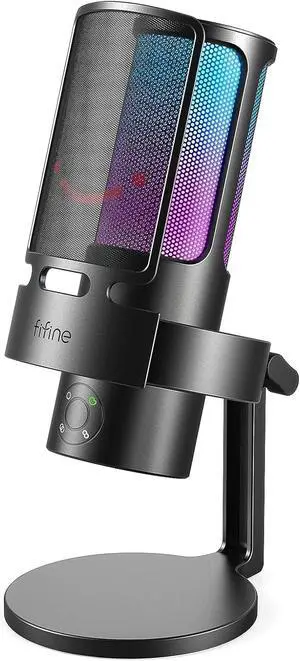 FIFINE Gaming USB Microphone, PC Computer Mic with 4 Polar Patterns for Podcast Streaming Recording YouTube, RGB Condenser Desktop Mic for Windows, Mac, with Headphone Jack-AmpliGame A8 Plus FIFINE Gaming USB Microphone, PC Computer Mic with 4 Polar Patterns for Podcast Streaming Recording YouTube, RGB Condenser Desktop Mic for Windows, Mac, with Headphone Jack-AmpliGame A8 Plus
