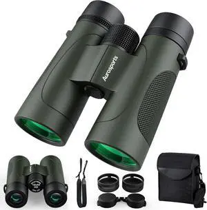 12x42 Binoculars for Adults High Powered - Aurosports Nitrogen-Purged IPX7 Waterproof HD Binoculars for Bird Watching and Hunting with BAK4 Prism Long Range Binocular Green 12x42 Binoculars for Adults High Powered - Aurosports Nitrogen-Purged IPX7 Waterproof HD Binoculars for Bird Watching and Hunting with BAK4 Prism Long Range Binocular Green