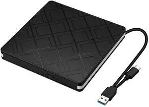 External DVD Drive, USB 3.0 Portable CD/DVD Burner & Reader for Laptop & Desktop External Optical Drive for PC, Tray-Load, Plug & Play, Ultra-Slim External DVD Drive, USB 3.0 Portable CD/DVD Burner & Reader for Laptop & Desktop External Optical Drive for PC, Tray-Load, Plug & Play, Ultra-Slim