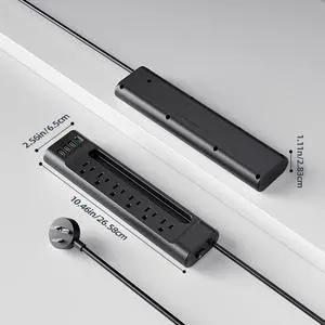 6-Outlet Power Strip 1 USB-A + 3 USB-C, Overload Switch, Pure Copper Wiring, UL & FCC Certified black 3m 6-Outlet Power Strip 1 USB-A + 3 USB-C, Overload Switch, Pure Copper Wiring, UL & FCC Certified black 3m