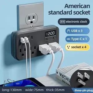 8-in-1 USB Travel Adapter US to Universal Plug Converter, Multi-Function Charger for Study Abroad & International Travel black With time option 8-in-1 USB Travel Adapter US to Universal Plug Converter, Multi-Function Charger for Study Abroad & International Travel black With time option