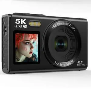 5K HD Dual Screen WiFi Digital Camera Portable Card Camera for Vlogging, Campus & Travel 5K HD Dual Screen WiFi Digital Camera Portable Card Camera for Vlogging, Campus & Travel