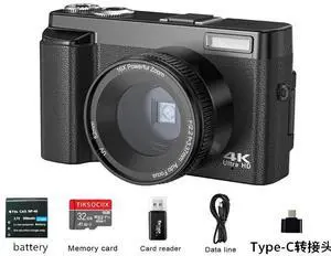 High-Pixel HD Mirrorless Camera Lightweight Digital Camera for Outdoor, Home & Student Photographers, Travel Friendly black 32G memory card High-Pixel HD Mirrorless Camera Lightweight Digital Camera for Outdoor, Home & Student Photographers, Travel Friendly black 32G memory card