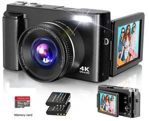 High-Pixel HD Mirrorless Camera Lightweight Digital Camera for Outdoor, Home & Student Photographers, Travel Friendly black Dual battery + 64G High-Pixel HD Mirrorless Camera Lightweight Digital Camera for Outdoor, Home & Student Photographers, Travel Friendly black Dual battery + 64G