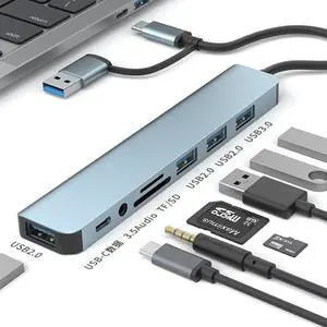 USB 3.0 7-Port Hub Dual-Head High-Speed Expander, Multi-Port Docking Station & Splitter for PC / Laptop / Mac USB 3.0 7-Port Hub Dual-Head High-Speed Expander, Multi-Port Docking Station & Splitter for PC / Laptop / Mac
