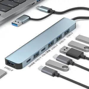 Dual-Head High-Speed Expander, Multi-Port Docking Station & Splitter for PC / Laptop / Mac Double-headed 7in2 Dual-Head High-Speed Expander, Multi-Port Docking Station & Splitter for PC / Laptop / Mac Double-headed 7in2