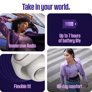 Ultra Open Earbuds - Bluetooth Open Ear Earbuds with OpenAudio for Awareness, Clip-On Design for Comfort, Water Resistant, Up to 48 Hrs of Playtime, Sunset Iridescent - Limited Edition Color Ultra Open Earbuds - Bluetooth Open Ear Earbuds with OpenAudio for Awareness, Clip-On Design for Comfort, Water Resistant, Up to 48 Hrs of Playtime, Sunset Iridescent - Limited Edition Color