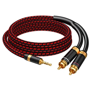 3.5mm to 2 RCA Audiophile Audio Cable Stereo Braided Gold Plated Oxgen-Free Copper Core for Smartphones Tablets Speakers Home Theater (Straight 3.5mm, 9.8FT) 3.5mm to 2 RCA Audiophile Audio Cable Stereo Braided Gold Plated Oxgen-Free Copper Core for Smartphones Tablets Speakers Home Theater (Straight 3.5mm, 9.8FT)