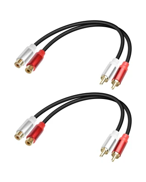 2Pack RCA Extension Cable 1FT, Short 2RCA Male to 2RCA Female Stereo Audio Cable for Subwoofer, Speaker, Home Theatre and More (M to F) 2Pack RCA Extension Cable 1FT, Short 2RCA Male to 2RCA Female Stereo Audio Cable for Subwoofer, Speaker, Home Theatre and More (M to F)
