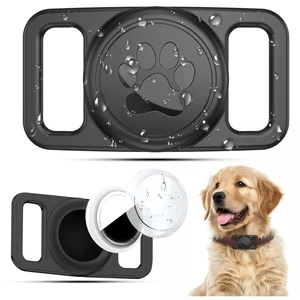 Waterproof Dog Collar Holder for AirTag 1st & 2nd Gen, Black | Waterproof, Lightweight & Durable Silicone Case,No-Dangle Protective Cover for Dog Tag for Pet Puppy Cat, Full cover Waterproof Dog Collar Holder for AirTag 1st & 2nd Gen, Black | Waterproof, Lightweight & Durable Silicone Case,No-Dangle Protective Cover for Dog Tag for Pet Puppy Cat, Full cover