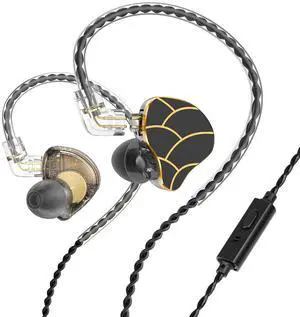 In Ear Monitor Headphones Dual Magnetic Dynamic Driver IEM with Mic, Black | Hybrid Banlance Armature with Dynamic in Ear Headphones IEM Earphones Gaming Earbuds In Ear Monitor Headphones Dual Magnetic Dynamic Driver IEM with Mic, Black | Hybrid Banlance Armature with Dynamic in Ear Headphones IEM Earphones Gaming Earbuds