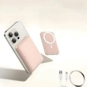 for Magsafe Battery Pack, 5000mAh/10000mAh Magnetic Power Bank with Type-C Cable 20W PD Fast Charging usbc Input Wireless Portable Charger for iPhone 17/16/15/14/13/12/ All Series pink 10000mAh for Magsafe Battery Pack, 5000mAh/10000mAh Magnetic Power Bank with Type-C Cable 20W PD Fast Charging usbc Input Wireless Portable Charger for iPhone 17/16/15/14/13/12/ All Series pink 10000mAh