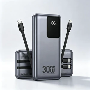 Solid State Battery Power Bank, 10000mAh & 20000mAh Large Capacity, 30W PD Fast Charging Portable Charger, Built-in Cables Digital Display External Battery Pack, Compatible with iPhone, Android Solid State Battery Power Bank, 10000mAh & 20000mAh Large Capacity, 30W PD Fast Charging Portable Charger, Built-in Cables Digital Display External Battery Pack, Compatible with iPhone, Android
