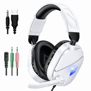 Gaming Headsets with Noise Cancelling Microphone, Xbox One & PS5 PS4 Headphones, High-Quality Stereo Sound, LED Light, Soft Memory Earmuffs for Ultimate Comfort, Wired over-Ear Headset for PC, Laptop Gaming Headsets with Noise Cancelling Microphone, Xbox One & PS5 PS4 Headphones, High-Quality Stereo Sound, LED Light, Soft Memory Earmuffs for Ultimate Comfort, Wired over-Ear Headset for PC, Laptop