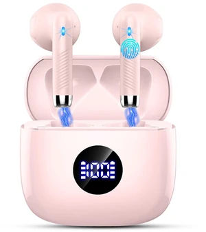 Wireless Earbuds, Bluetooth 5.4 Headphones HiFi Stereo, in Ear Earphones with 4 ENC Noise Cancelling Mics, 40H Playback Ear Buds with Mini Case LED Display, IP7 Waterproof Headset with USB C Charging Wireless Earbuds, Bluetooth 5.4 Headphones HiFi Stereo, in Ear Earphones with 4 ENC Noise Cancelling Mics, 40H Playback Ear Buds with Mini Case LED Display, IP7 Waterproof Headset with USB C Charging