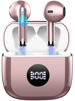 Wireless Earbuds, Bluetooth 5.4 Headphones HiFi Stereo, in Ear Earphones with 4 ENC Noise Cancelling Mics, 40H Playback Ear Buds with Mini Case, IP7 Waterproof Headset with LED Display for Android iOS Wireless Earbuds, Bluetooth 5.4 Headphones HiFi Stereo, in Ear Earphones with 4 ENC Noise Cancelling Mics, 40H Playback Ear Buds with Mini Case, IP7 Waterproof Headset with LED Display for Android iOS