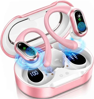 Wireless Earbuds, 2026 Bluetooth 5.4 Headphones Sport, 50Hrs HiFi Stereo Deep Bass Over-Ear buds with ENC Noise Cancelling Mic, IP7 Waterproof & LED Display Earphones with Earhooks for Workout/Running Wireless Earbuds, 2026 Bluetooth 5.4 Headphones Sport, 50Hrs HiFi Stereo Deep Bass Over-Ear buds with ENC Noise Cancelling Mic, IP7 Waterproof & LED Display Earphones with Earhooks for Workout/Running