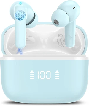 Kicoeon Wireless Earbuds, Bluetooth 5.4 Headphones 48H Playtime Ear Buds, Bluetooth Earbuds Stereo with LED Display, Clear Call, IPX7 Waterproof in Ear Earphones with ENC Mic for Phones/Sports, Azure Kicoeon Wireless Earbuds, Bluetooth 5.4 Headphones 48H Playtime Ear Buds, Bluetooth Earbuds Stereo with LED Display, Clear Call, IPX7 Waterproof in Ear Earphones with ENC Mic for Phones/Sports, Azure