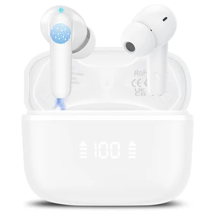 Kicoeon Wireless Earbuds, Bluetooth 5.4 Headphones 48H Playtime Ear Buds, Bluetooth Earbuds Stereo with LED Display, Clear Call, IPX7 Waterproof in Ear Earphones with ENC Mic for Phones/Sports, White Kicoeon Wireless Earbuds, Bluetooth 5.4 Headphones 48H Playtime Ear Buds, Bluetooth Earbuds Stereo with LED Display, Clear Call, IPX7 Waterproof in Ear Earphones with ENC Mic for Phones/Sports, White