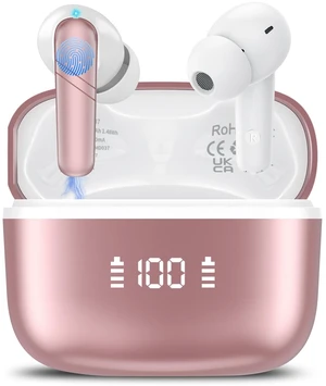 Kicoeon Wireless Earbuds, Bluetooth 5.4 Headphones 48H Playtime Ear Buds, Bluetooth Earbuds Stereo with LED Display, Clear Call, IPX7 Waterproof in Ear Earphones with ENC Mic for Phones/Sports, Rose Kicoeon Wireless Earbuds, Bluetooth 5.4 Headphones 48H Playtime Ear Buds, Bluetooth Earbuds Stereo with LED Display, Clear Call, IPX7 Waterproof in Ear Earphones with ENC Mic for Phones/Sports, Rose