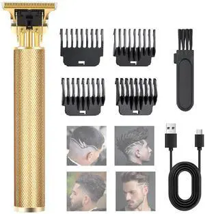 Professional Hair Trimmer for Men, Electric Beard Trimmer, Cordless Rechargeable Hair Clippers with 4 Adjustable Limit Combs, Grooming Kit for Men, Gold Professional Hair Trimmer for Men, Electric Beard Trimmer, Cordless Rechargeable Hair Clippers with 4 Adjustable Limit Combs, Grooming Kit for Men, Gold