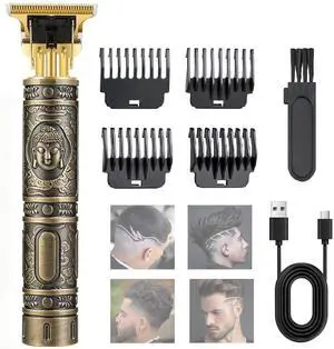 Professional Hair Trimmer for Men, Electric Beard Trimmer, Cordless Rechargeable Hair Clippers with 4 Adjustable Limit Combs, Grooming Kit for Men, Vintage Bronze Professional Hair Trimmer for Men, Electric Beard Trimmer, Cordless Rechargeable Hair Clippers with 4 Adjustable Limit Combs, Grooming Kit for Men, Vintage Bronze