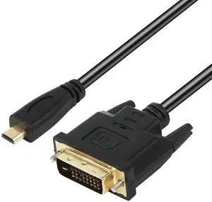 1.8M Micro HDMI to DVI-D Adapter Cable, Micro HDMI Male to DVI-D Male Video Converter Cord for Monitor, Projector, Camera, Laptop, Tablet 1.8M Micro HDMI to DVI-D Adapter Cable, Micro HDMI Male to DVI-D Male Video Converter Cord for Monitor, Projector, Camera, Laptop, Tablet