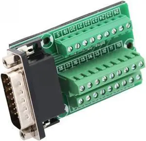 DB26 DB26-G2-01 Male Adapter to PCB Terminal Signal Module, DB26 Breakout Board Connector Terminal Block for Signal Transmission DB26 DB26-G2-01 Male Adapter to PCB Terminal Signal Module, DB26 Breakout Board Connector Terminal Block for Signal Transmission