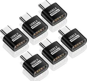 USB C to USB Adapter, USB Type C Male to USB 2.0 Female Extension Connector, USB to USB C Adapter, Support 480Mbps Data Transfer, OTG Function and Charging for Phone, Laptop (6 Black) USB C to USB Adapter, USB Type C Male to USB 2.0 Female Extension Connector, USB to USB C Adapter, Support 480Mbps Data Transfer, OTG Function and Charging for Phone, Laptop (6 Black)