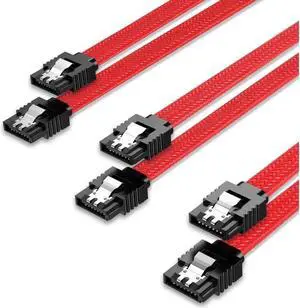 3PACK SATA Cable III 3 Pack 6Gbps Straight HDD SDD Data Cable with Locking Latch 18 Inch for SATA HDD, SSD, CD Driver, CD Writer, Red 3PACK SATA Cable III 3 Pack 6Gbps Straight HDD SDD Data Cable with Locking Latch 18 Inch for SATA HDD, SSD, CD Driver, CD Writer, Red