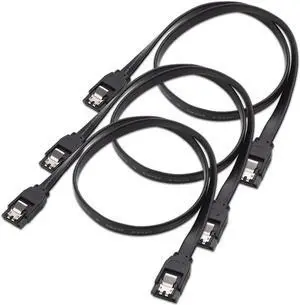 3 Pack 18 Inch Straight SATA III 6Gbps Data Cable, Black High Speed SATA 3.0 Cord for SSD, HDD and Optical Drives 3 Pack 18 Inch Straight SATA III 6Gbps Data Cable, Black High Speed SATA 3.0 Cord for SSD, HDD and Optical Drives