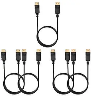 4K DisplayPort to DisplayPort Cable, 3 Feet, Gold-Plated High Speed Display Port 1.2 Cable (4K@60Hz, 2K@144Hz) DP Cable Compatible with Computer, Desktop, Laptop, PC, Monitor, Projector 5 Pack 4K DisplayPort to DisplayPort Cable, 3 Feet, Gold-Plated High Speed Display Port 1.2 Cable (4K@60Hz, 2K@144Hz) DP Cable Compatible with Computer, Desktop, Laptop, PC, Monitor, Projector 5 Pack