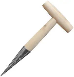 Garden Seed Planter Tool with Chrome Steel Tip Wooden Handle Cone-Shaped Bulb Planter for Flower Bulbs Planting Garden Seed Planter Tool with Chrome Steel Tip Wooden Handle Cone-Shaped Bulb Planter for Flower Bulbs Planting