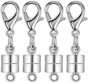 4 Pcs Silver Alloy Jewelry Clasps, Strong Buckle Connector DIY Necklace Jewelry Converter 4 Pcs Silver Alloy Jewelry Clasps, Strong Buckle Connector DIY Necklace Jewelry Converter