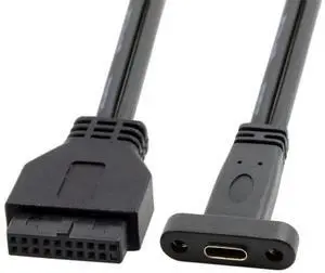 40CM USB 3.0 Motherboard 19Pin Header to Single Port USB 3.1 Type-C Female Extension Cable 40CM USB 3.0 Motherboard 19Pin Header to Single Port USB 3.1 Type-C Female Extension Cable