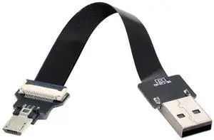 0.2M Flat Slim FPC USB 2.0 Type-A Male to Micro USB 5Pin Male Cable, High Flexible Ribbon Data Power Cord for FPV, External Disk & Smartphone 0.2M Flat Slim FPC USB 2.0 Type-A Male to Micro USB 5Pin Male Cable, High Flexible Ribbon Data Power Cord for FPV, External Disk & Smartphone