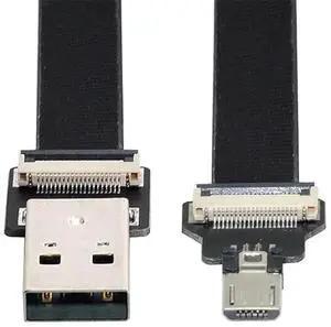 0.5M USB 2.0 Type-A Male to Micro USB 5Pin Male Flat Slim FPC Cable, Flexible FPC Data Charging Cord for FPV External Disk Smartphone 0.5M USB 2.0 Type-A Male to Micro USB 5Pin Male Flat Slim FPC Cable, Flexible FPC Data Charging Cord for FPV External Disk Smartphone