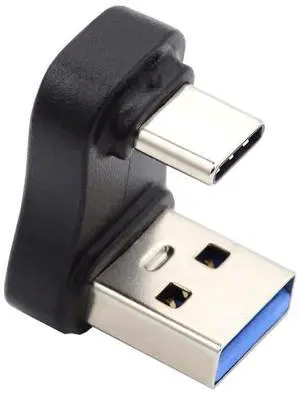 U-Shape Up Opposite 90 Degree USB3.0 A Male to USB 3.1 Type C Male Adapter, 10Gbps Fast Charging & Data Connector for Laptop Phone U-Shape Up Opposite 90 Degree USB3.0 A Male to USB 3.1 Type C Male Adapter, 10Gbps Fast Charging & Data Connector for Laptop Phone