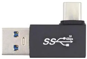 Left Angled 90 Degree USB3.0 Type A Male to USB 3.1 Type C Male Adapter, 10Gbps High Speed Data & Fast Charging Connector for Phone Laptop Left Angled 90 Degree USB3.0 Type A Male to USB 3.1 Type C Male Adapter, 10Gbps High Speed Data & Fast Charging Connector for Phone Laptop