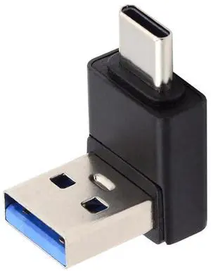 90 Degree Up Angled USB3.0 Type A Male to USB 3.1 Type C Male Adapter, 10Gbps High Speed Data & Fast Charging Connector for Phone Laptop 90 Degree Up Angled USB3.0 Type A Male to USB 3.1 Type C Male Adapter, 10Gbps High Speed Data & Fast Charging Connector for Phone Laptop