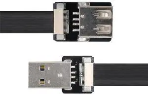2.0M USB 2.0 Type-A Male to Female Extension Cable, Flat Slim FPC Flexible USB Extender Cord for FPV Hard Drive Scanner Printer 2.0M USB 2.0 Type-A Male to Female Extension Cable, Flat Slim FPC Flexible USB Extender Cord for FPV Hard Drive Scanner Printer