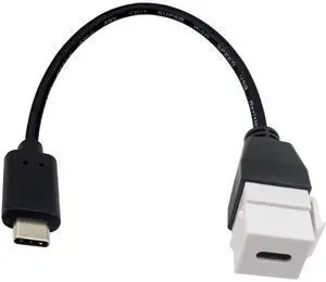 10 Inch 25CM USB C Keystone Jack Pigtail Cable, USB 3.1 Type C Male to Keystone Insert Female M/F Extension Cord for Wall Plate Connector Installation 10 Inch 25CM USB C Keystone Jack Pigtail Cable, USB 3.1 Type C Male to Keystone Insert Female M/F Extension Cord for Wall Plate Connector Installation