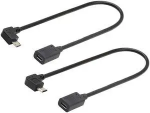 2 Pack Micro USB 2.0 Male to Female Extension Adapter, Male-to-Female Electronic Converter Connector 2 Pack Micro USB 2.0 Male to Female Extension Adapter, Male-to-Female Electronic Converter Connector