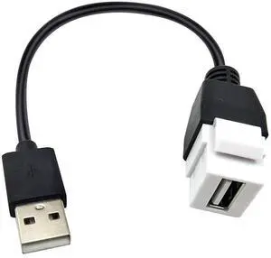 25cm/10Inch USB 2.0 Keystone Jack Pigtail Cable, USB A Male to Keystone Female M/F Extension Cord for Wall Plate Port Connector Adapter Conversion 25cm/10Inch USB 2.0 Keystone Jack Pigtail Cable, USB A Male to Keystone Female M/F Extension Cord for Wall Plate Port Connector Adapter Conversion