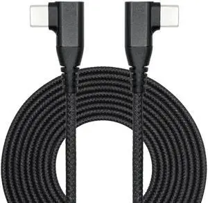 9FT/3M Right Angle USB C to USB C Cable, 90 Degree 60W PD Fast Charging Data Sync Cord, Black Nylon Braided Type C Cable for Laptop Tablet Smartphone 9FT/3M Right Angle USB C to USB C Cable, 90 Degree 60W PD Fast Charging Data Sync Cord, Black Nylon Braided Type C Cable for Laptop Tablet Smartphone